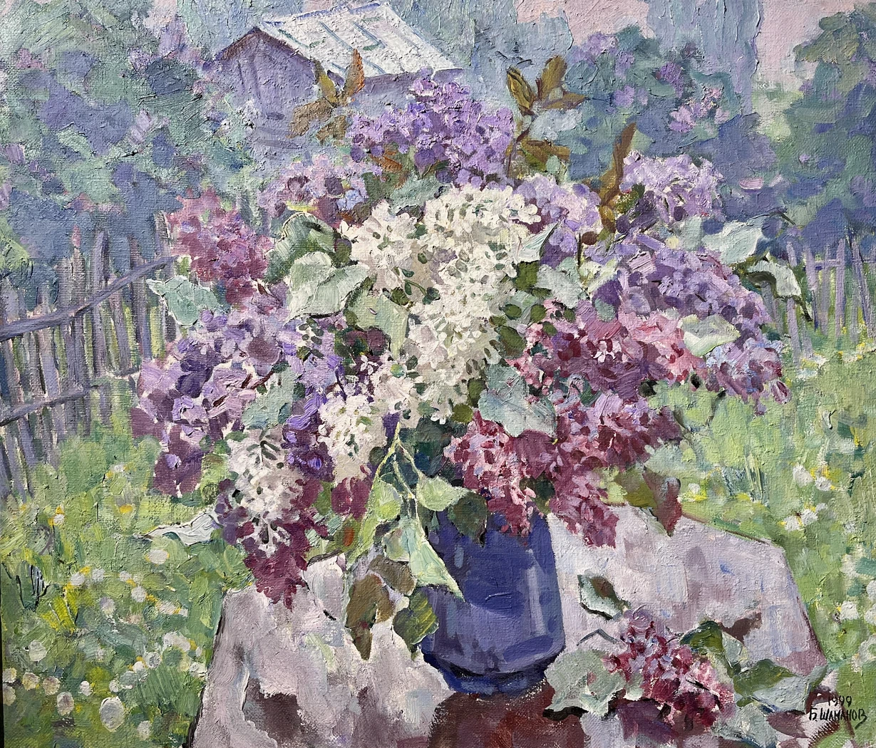 «Сирень под дождем», Шаманов Борис Иванович, художник, купить картину,