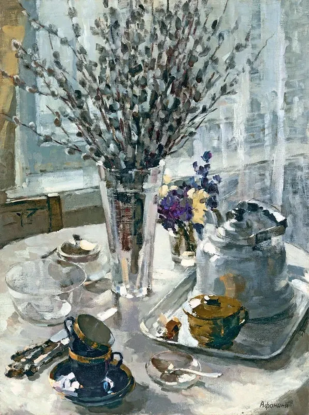 «Натюрморт с вербой», Афонина Таисия Кирилловна, художник, купить картину, выставка, галерея ОПХ