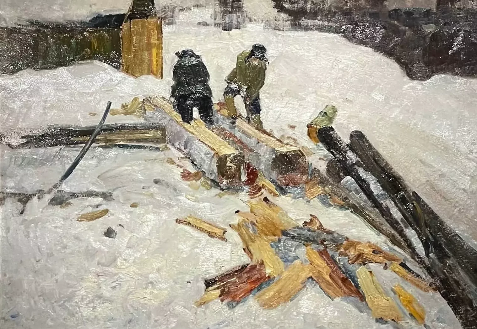«В леспромхозе. Нижний Тагил»,Падва Ефим Давыдович, художник, купить картину, купить работы, галерея ОПХ, выставка «Мастерская - Ленинград» Ефим Падва и его любимый город