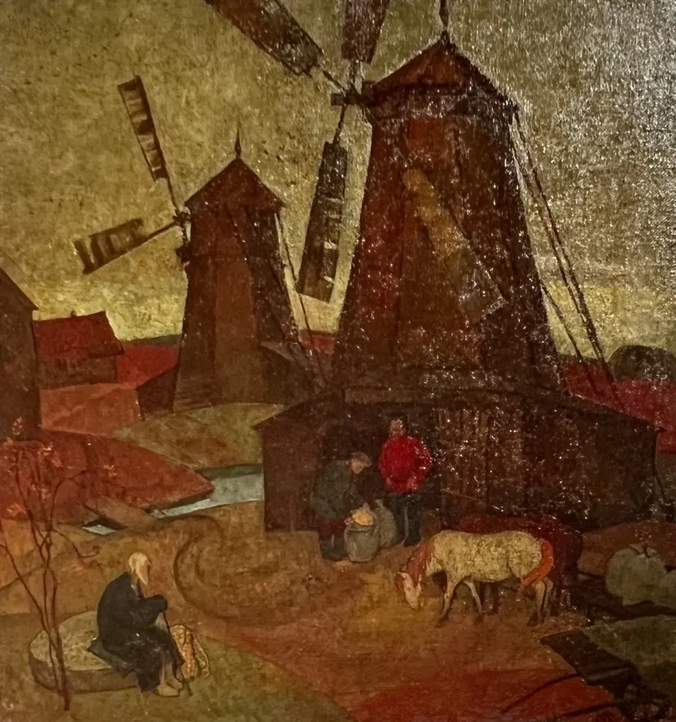 «Мельница». Триптих «Деревянное зодчество» (правая часть), Борисова Марина Борисовна, художник, купить картину, купить, работы, аукцион, живопись, галерея ОПХ, Bidspirit, бидспирит, магазин, выставка