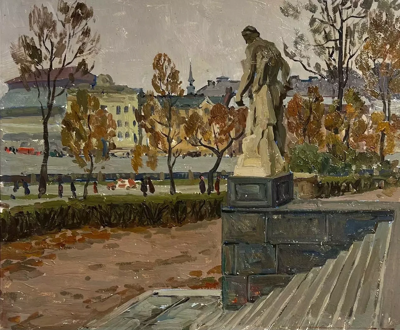 «Ленинград. Осень», Падва Ефим Давыдович, художник, купить картину, купить работы, галерея ОПХ, выставка «Мастерская - Ленинград» Ефим Падва и его любимый город