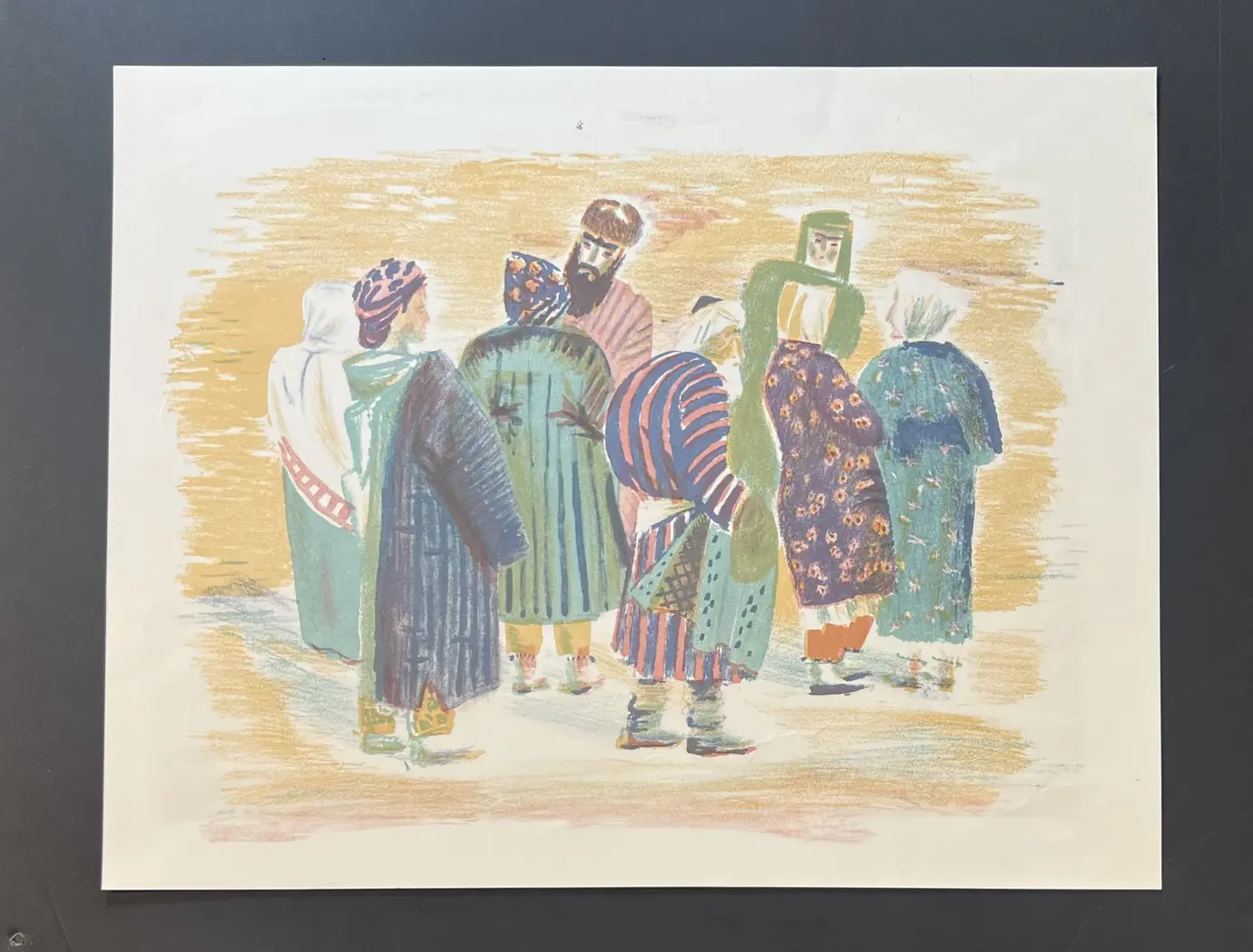 «На базаре», Барсукова Лариса Петровна, художник, купить картину, купить, работы, графика, галерея ОПХ, аукцион