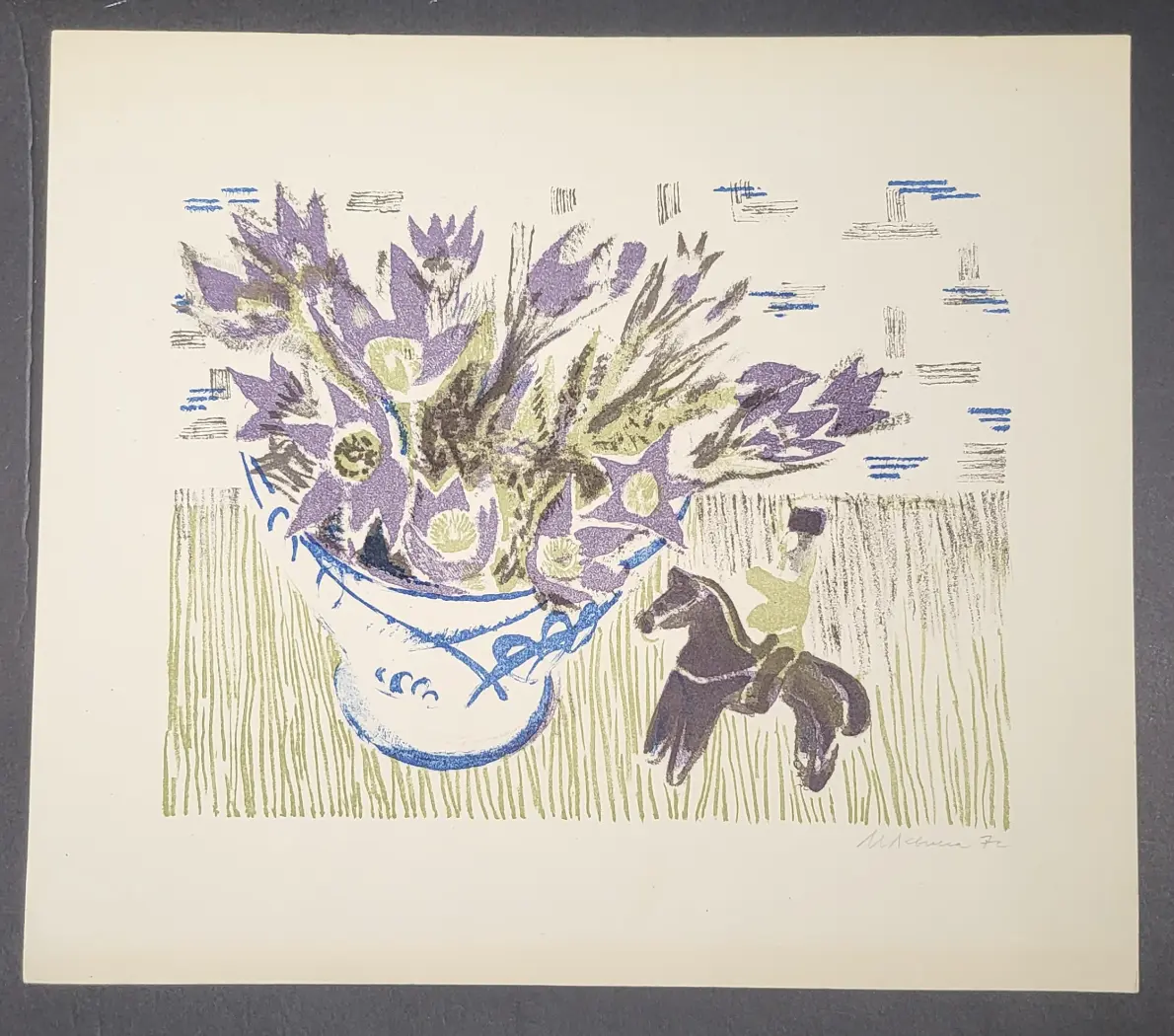 «Фиалки», Левина М., художник, купить картину, купить, работы, графика, галерея ОПХ, аукцион
