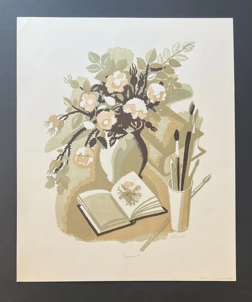 «Натюрморт с книгой», Есипов Сергей Николаевич, художник, купить картину, купить, работы, графика, галерея ОПХ, аукцион