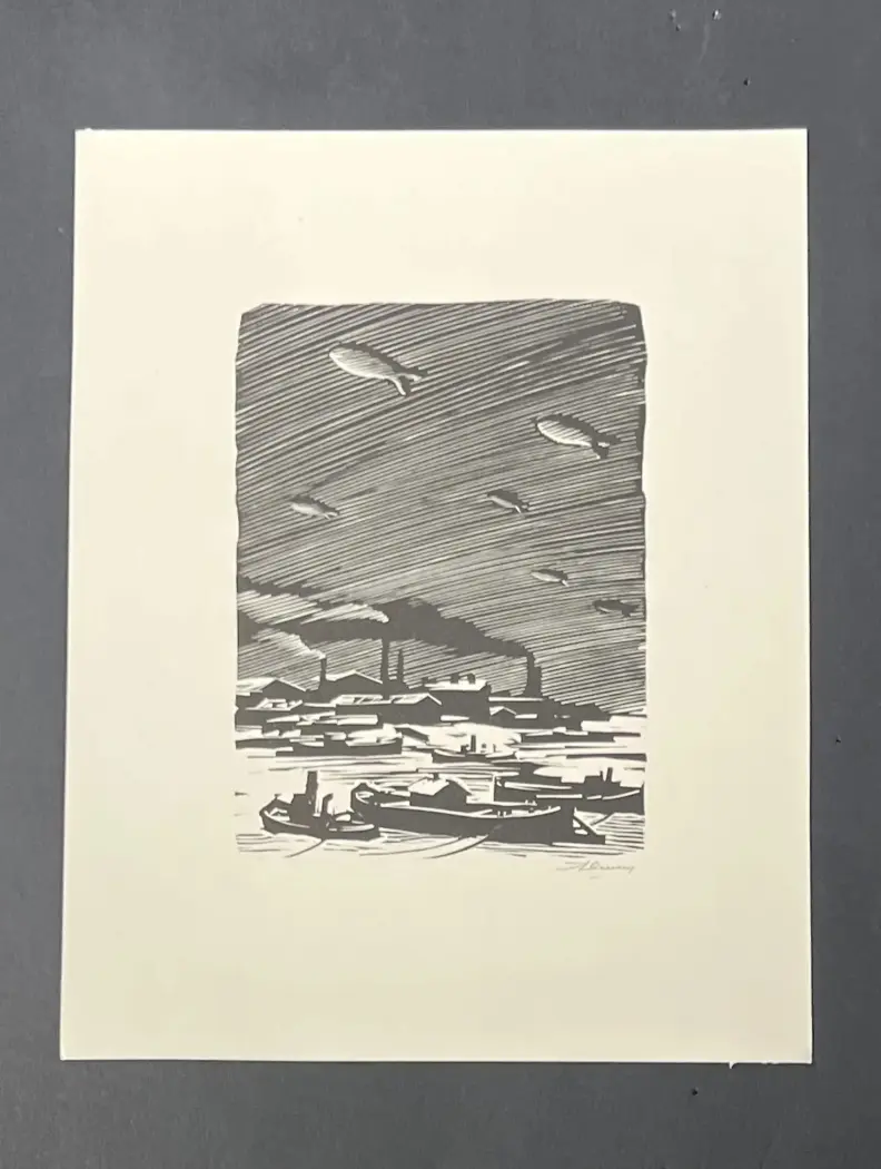 «Дирижабли», Ушин А.А., художник, купить картину, купить работу, графика, аукцион, галерея ОПХ