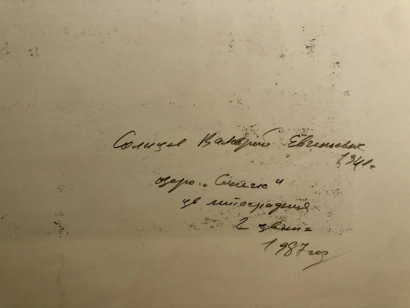«Озеро Сенеж», Солнцев Валерий Евгеньевич