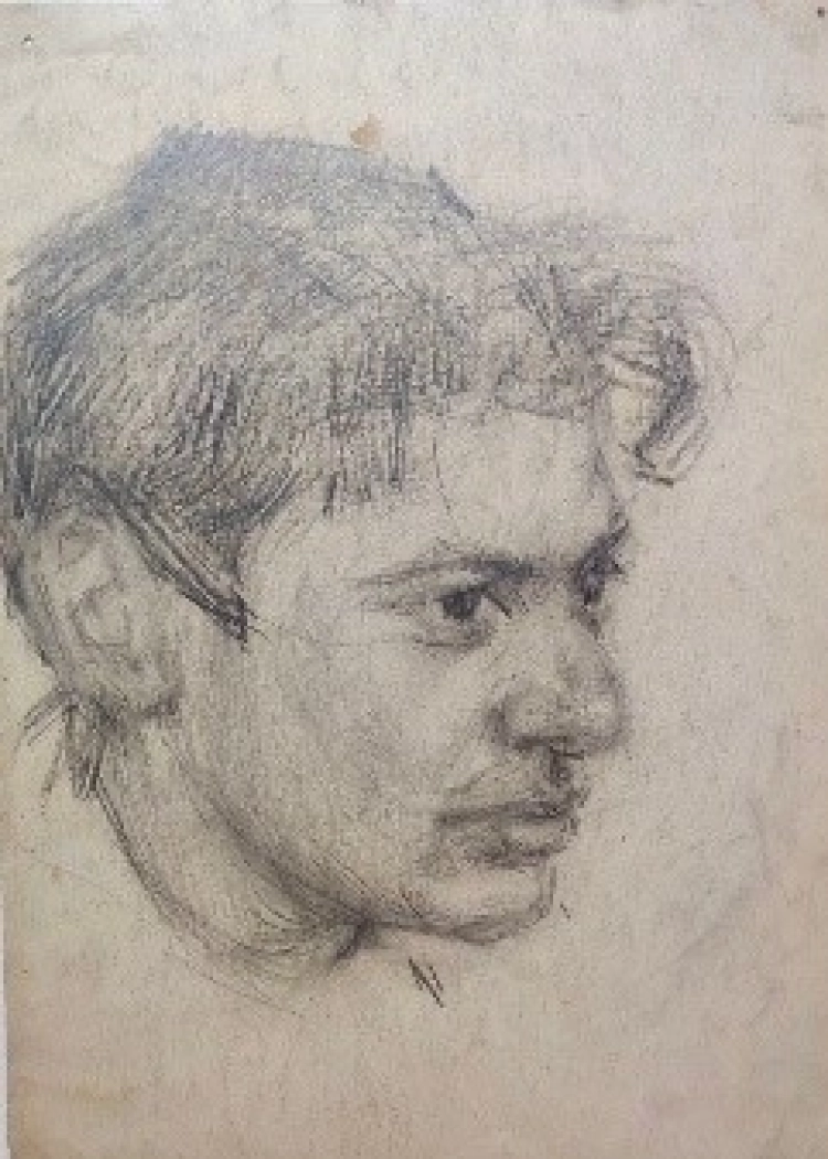 «Портрет мужчины», Пентешин Иван Мильевич, художник, купить картину, купить, работы, графика, галерея ОПХ, аукцион