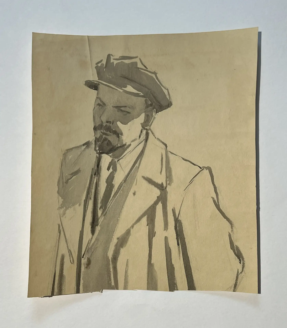 «Портрет В.И. Ленина», Васильев Анатолий Ильич, художник, купить картину, купить, работы, аукцион, графика, галерея ОПХ, Bidspirit, бидспирит, магазин