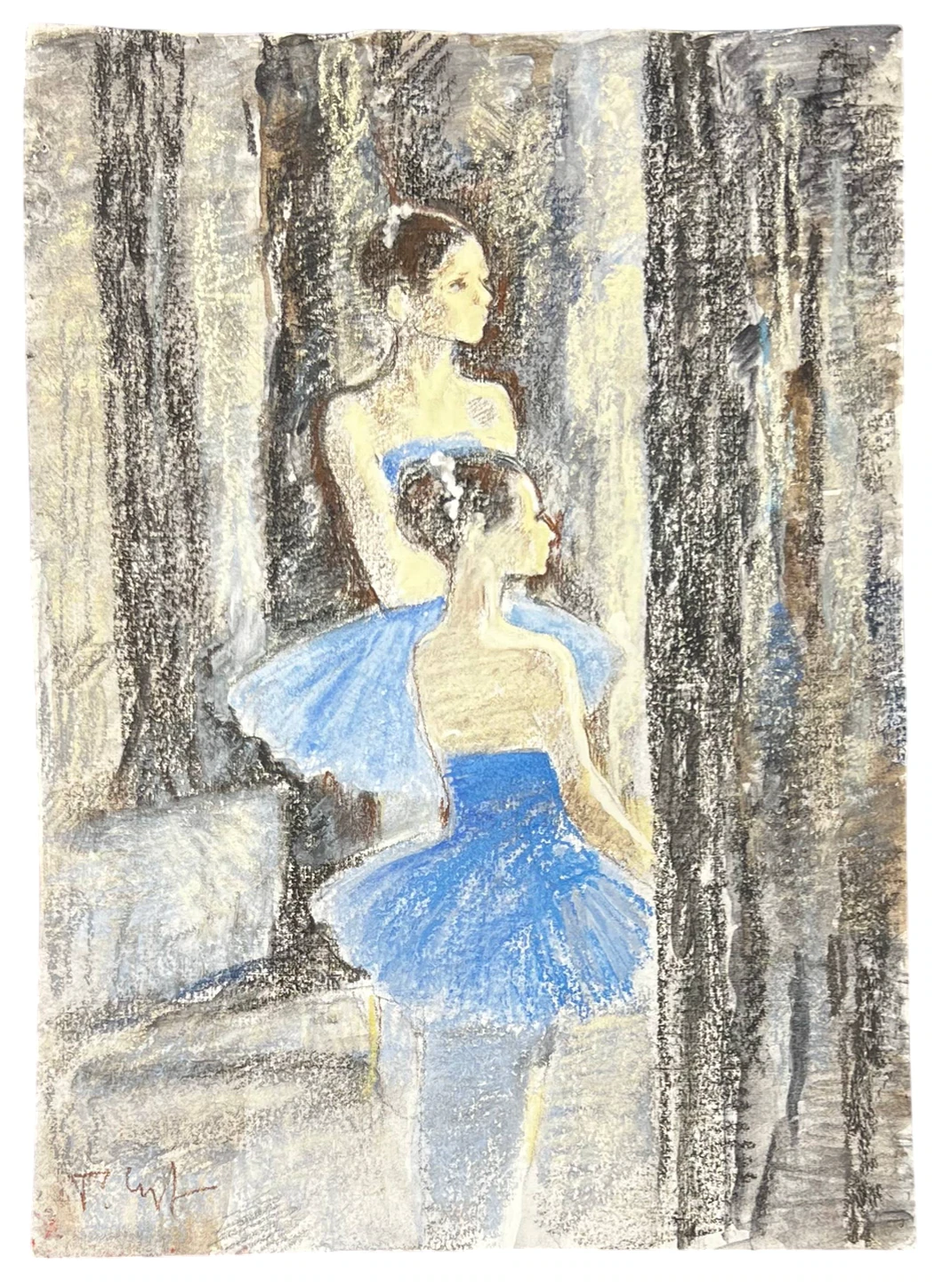 «Балерины», Чепикова Татьяна Алексеевна, художник, купить картину, купить, работы, аукцион, графика, галерея ОПХ, Bidspirit, бидспирит, магазин