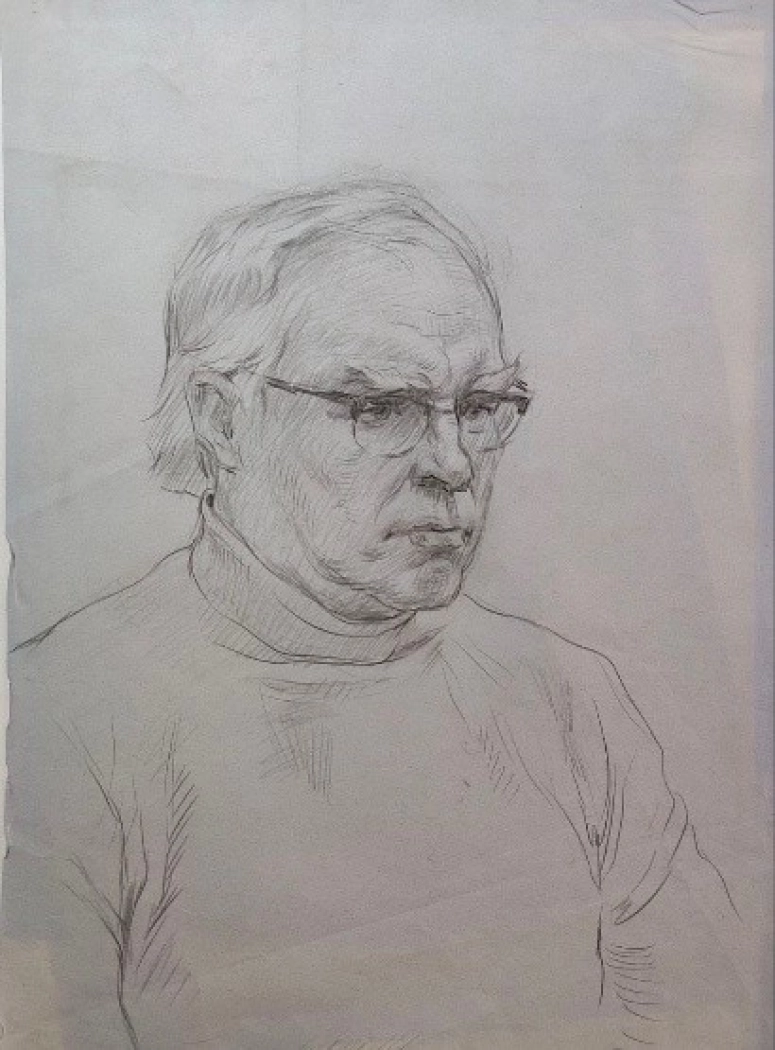 «Портрет художника Деблера А.А.», Пентешин Иван Мильевич, художник, купить картину, купить, работы, графика, галерея ОПХ, аукцион