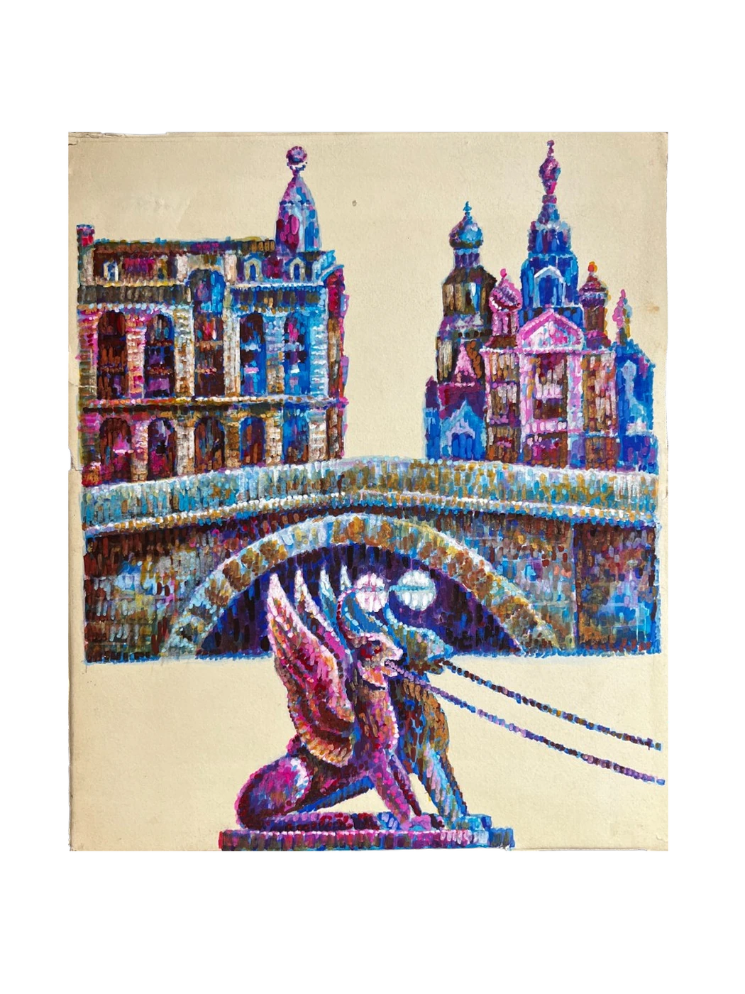 «Грифоны банковского моста», Бородин Игорь Георгиевич, художник, купить картину, купить, работу, графика, эскизы, аукцион, галерея ОПХ, фантики, выставка "Полезные сладости" Игоря Бородина, бидспирит, Bidspirit