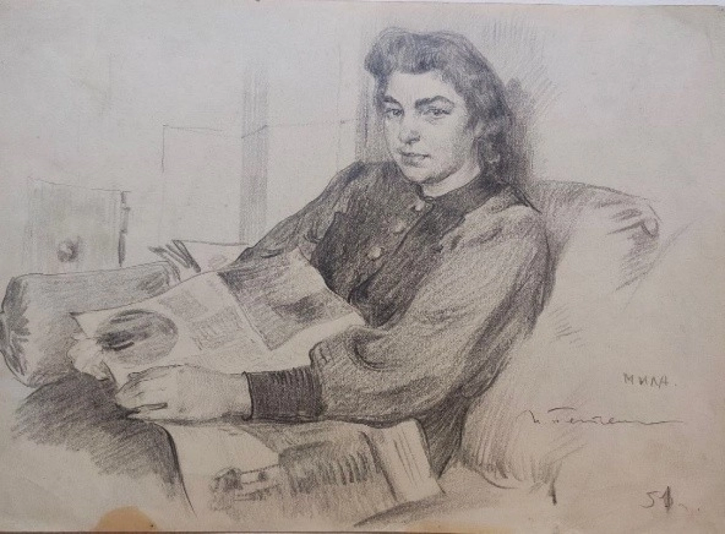 «Мила», Пентешин Иван Мильевич, художник, купить картину, купить, работы, графика, галерея ОПХ, аукцион