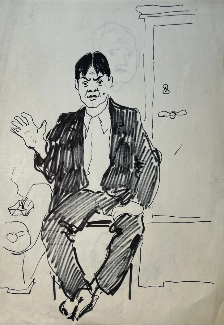 «В черном пиджаке», Пентешин Иван Мильевич, художник, купить картину, купить, работы, графика, галерея ОПХ, аукцион
