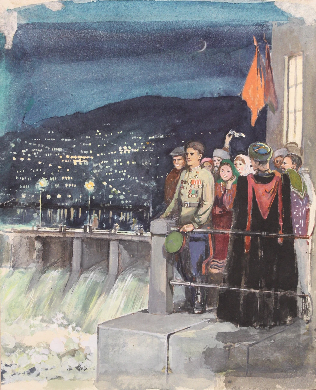 «ГЭС», Н.Х., художник, купить картину, купить, работы, аукцион, графика, галерея ОПХ, Bidspirit, бидспирит