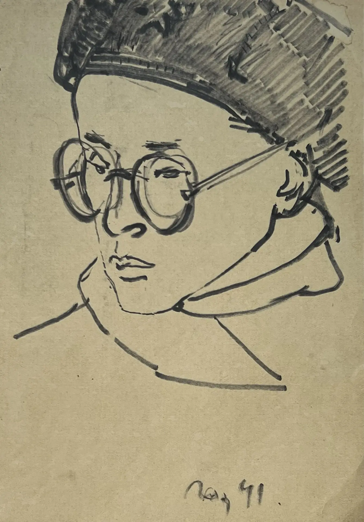 «Портрет», Васильев Анатолий Ильич, художник, купить картину, купить, работы, аукцион, графика, галерея ОПХ, Bidspirit, бидспирит, магазин