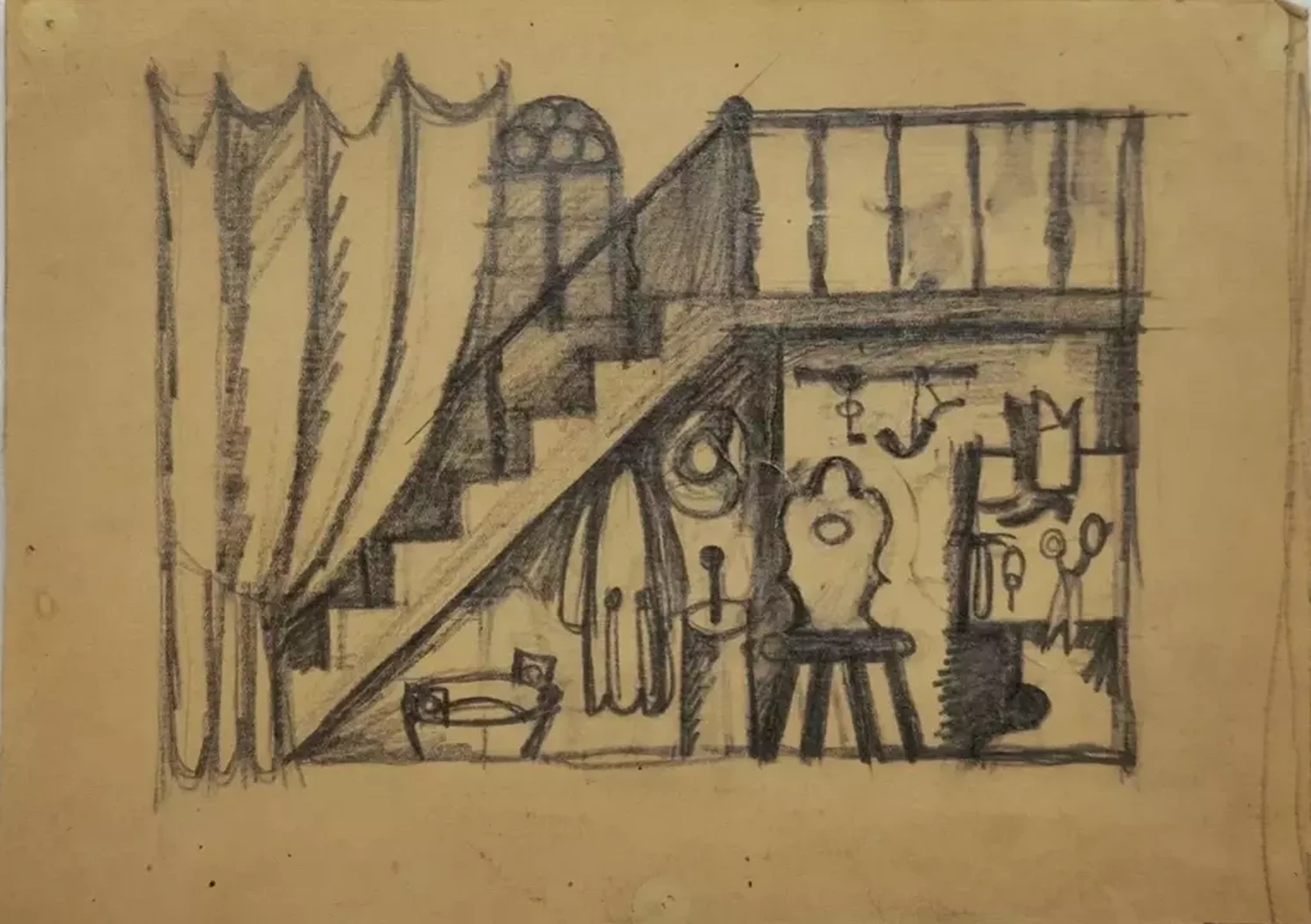 «Мастерская под лестницей», Н.Х., художник, купить картину
