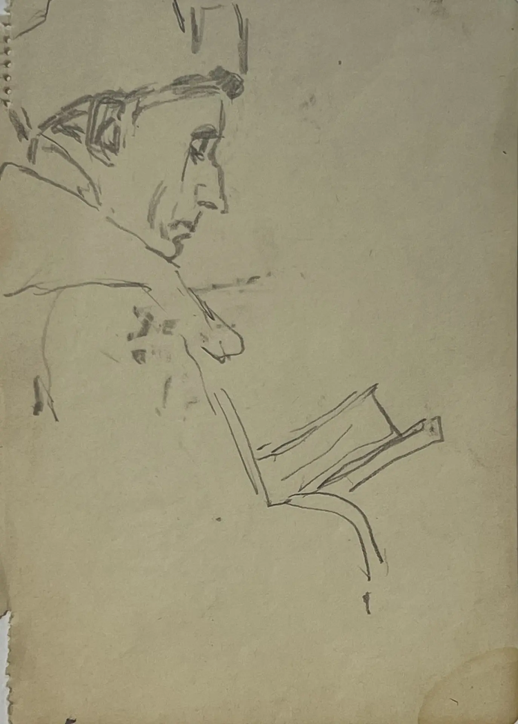 «Читающий», Васильев Анатолий Ильич, художник, купить картину, купить, работы, аукцион, графика, галерея ОПХ, Bidspirit, бидспирит, магазин