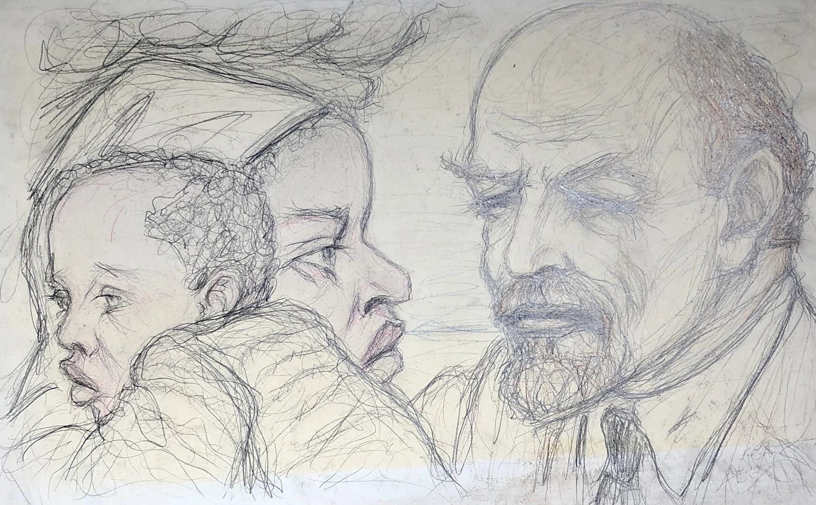 «Ленин с женщиной и ребенком», Грубе Александр Васильевич, художник, купить картину