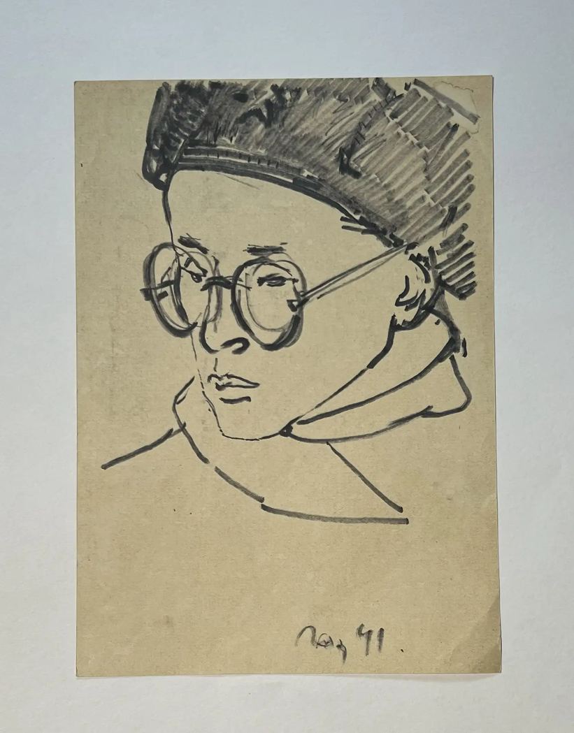 «Портрет», Васильев Анатолий Ильич, художник, купить картину, купить, работы, аукцион, графика, галерея ОПХ, Bidspirit, бидспирит, магазин