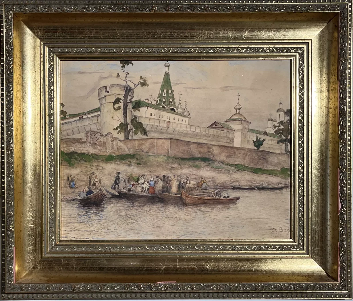 «Переправа. Макарьев на Волге», Вахрамеев Александр Иванович, художник, купить картину