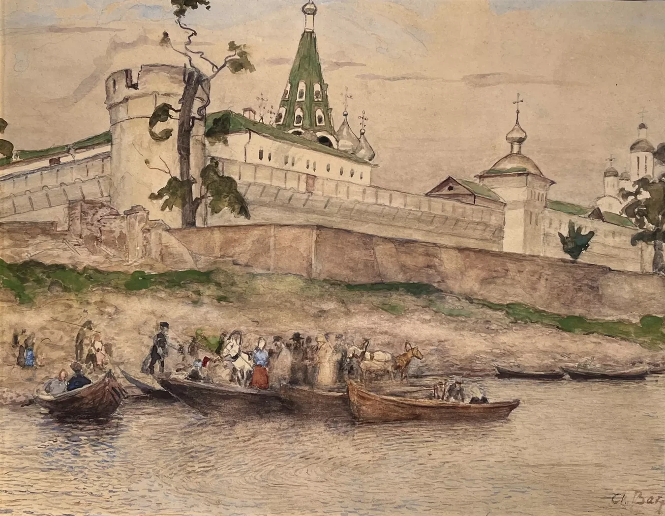 «Переправа. Макарьев на Волге», Вахрамеев Александр Иванович, художник, купить картину