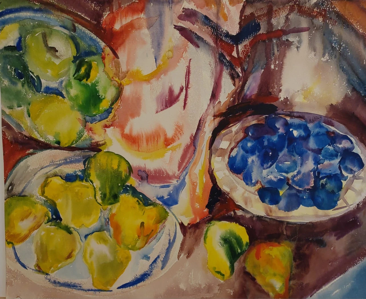 «Фрукты с драпировкой», Полякова Л., 1975