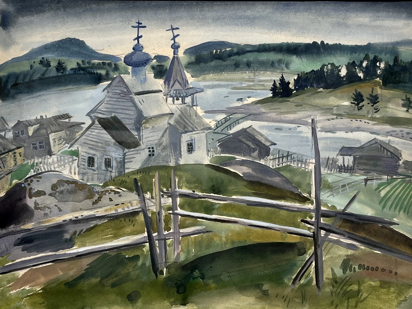«Село Ковда, Никольская церковь»,Шаманов Борис Иванович, художник, купить картину 