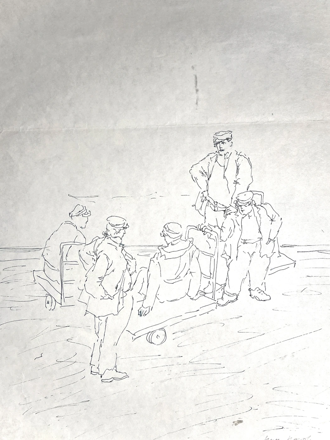 «Пятеро», Н.Х., художник, купить картину, купить, работы, аукцион, графика, галерея ОПХ, Bidspirit, бидспирит, магазин
