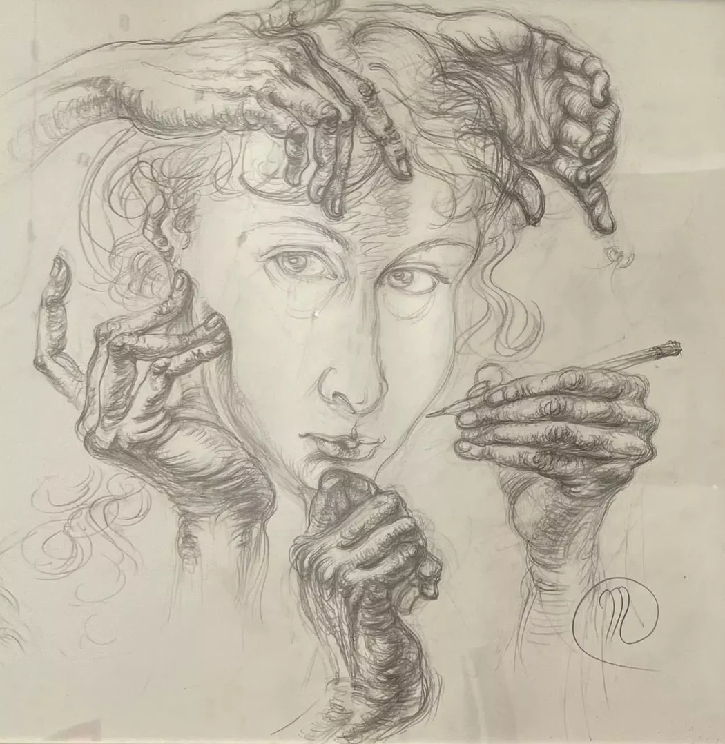 «Автопортрет - Горгона», Турина Мария, художник, живопись, графика, выставка, галерея ОПХ, выставка «Автопортреты» – XXVIII Международного фестиваля искусств «Сергей Осколков и его друзья»