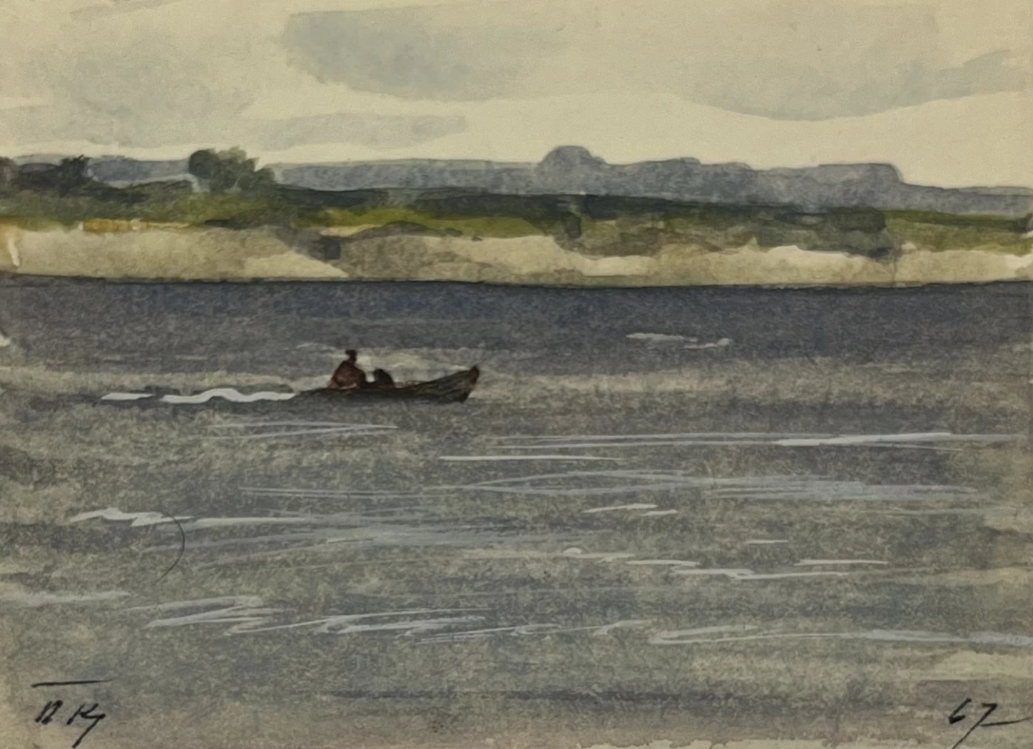 «Лодка на реке»,П.Крылов