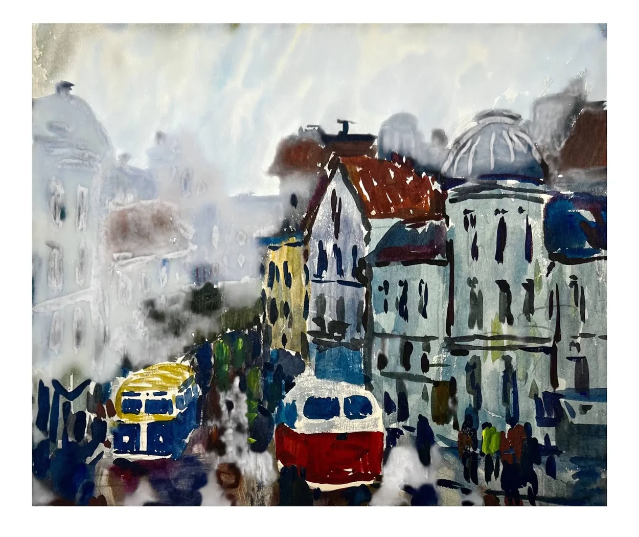 «Городской пейзаж», Хромов Ю., художник, купить картину, купить, работы, аукцион, графика, галерея ОПХ, Bidspirit, бидспирит, магазин