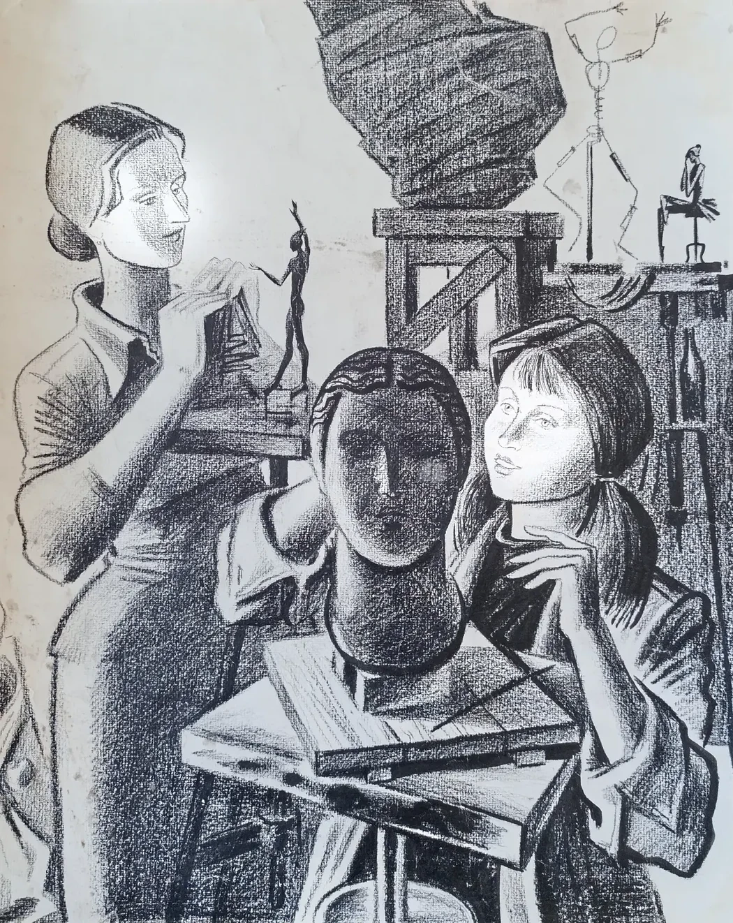 «В скульптурной мастерской» Лебедев В.А.