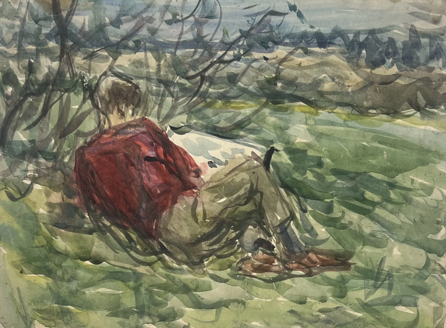 «На природе», Пентешин Иван Мильевич, художник, купить картину, купить, работы, графика, галерея ОПХ, аукцион