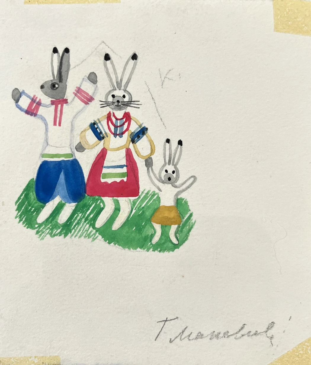 «Зайчики», Макавеева Галина Александровна, художник, купить картину, купить, работы, аукцион, графика, галерея ОПХ, Bidspirit, бидспирит, магазин
