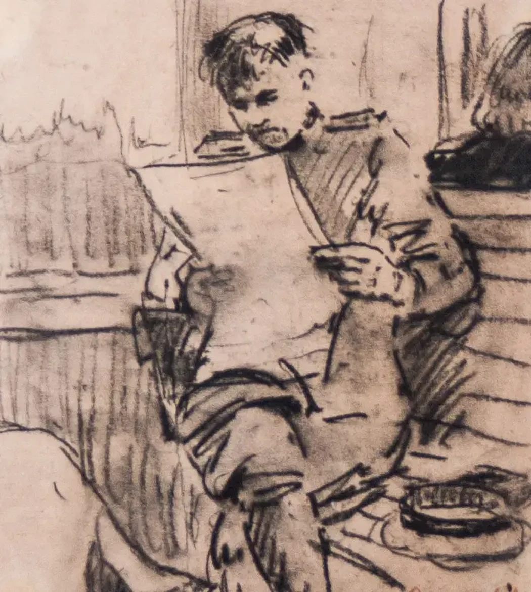 «На службу», Смирнов Анатолий Иванович, художник, купить картину, купить, работы, аукцион, графика, галерея ОПХ, Bidspirit, бидспирит, магазин