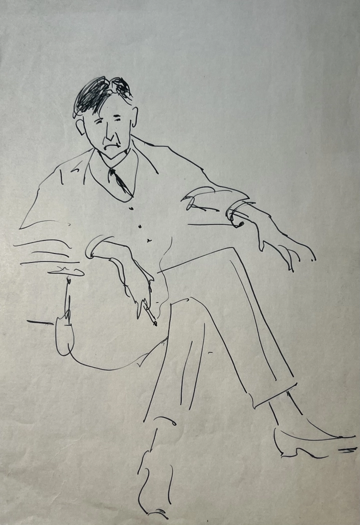«С сигаретой», Пентешин Иван Мильевич, художник, купить картину, купить, работы, графика, галерея ОПХ, аукцион