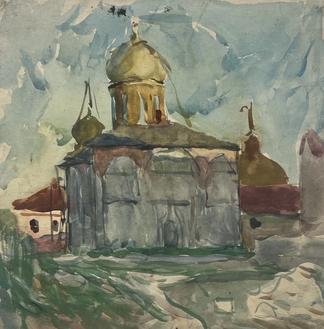 «Церковь», Пентешин Иван Мильевич, художник, купить картину, купить, работы, графика, галерея ОПХ, аукцион