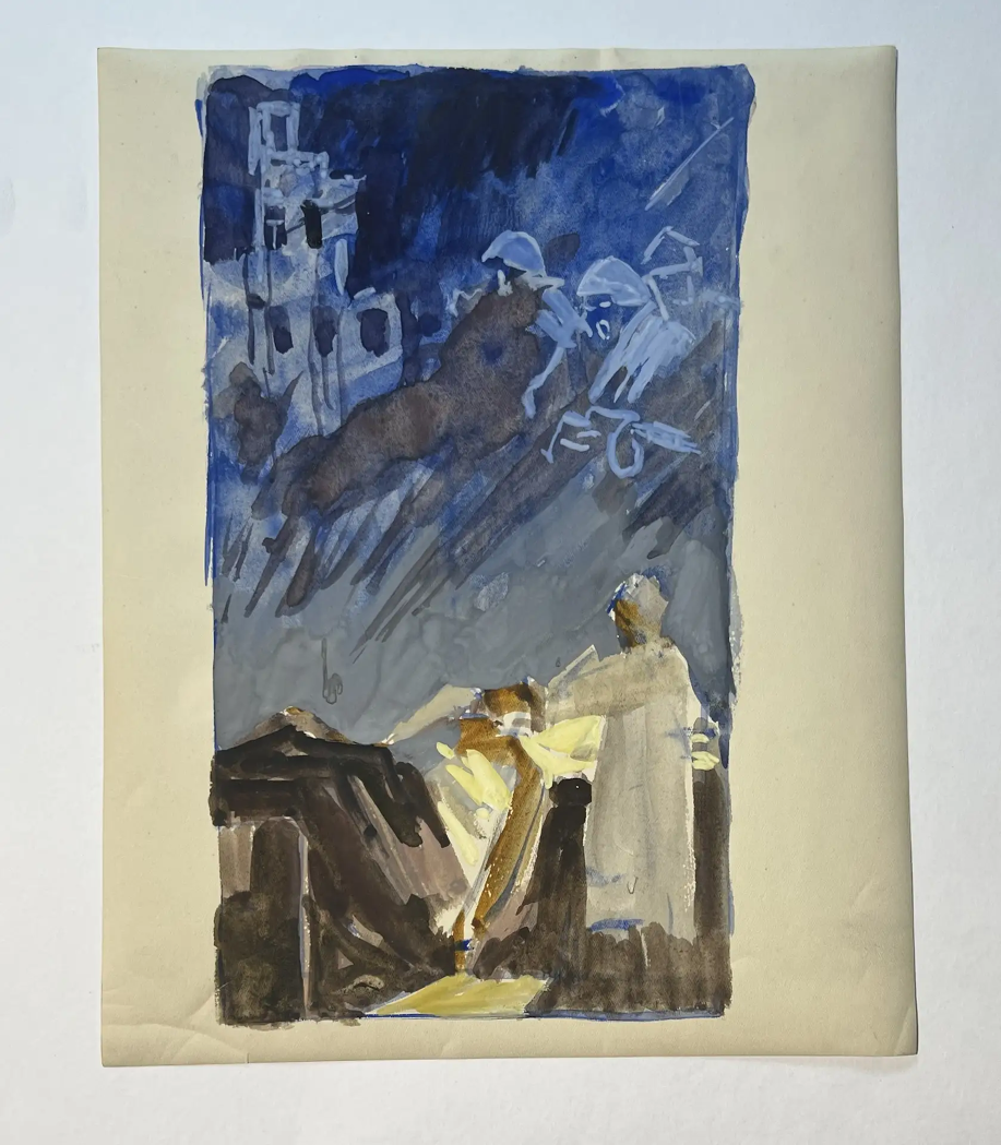 «Сюжет», Васильев Анатолий Ильич, художник, купить картину, купить, работы, аукцион, графика, галерея ОПХ, Bidspirit, бидспирит, магазин