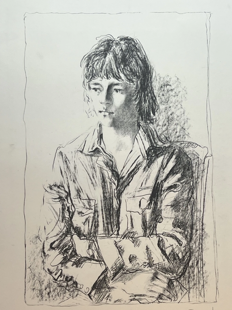 «Портрет», Пахомов Андрей Алексеевич, литография, карандаш, бумага, 55/38