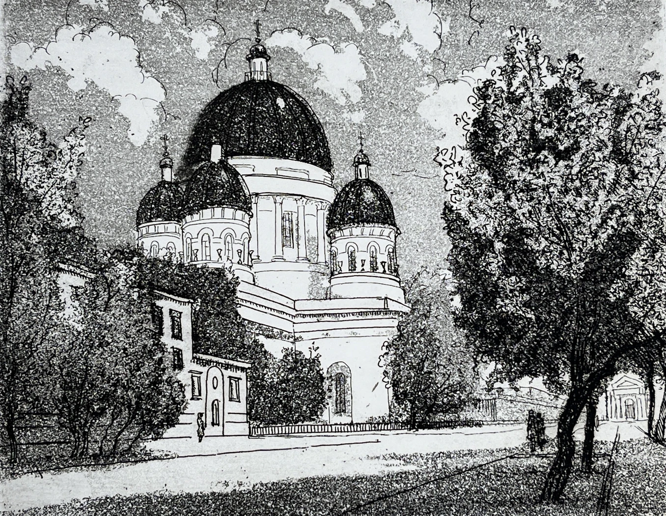 «Троицкий собор», Рейпольский Алексей Дмитриевич, художник, купить картину, купить, работы, аукцион, графика, галерея ОПХ, Bidspirit, бидспирит, магазин