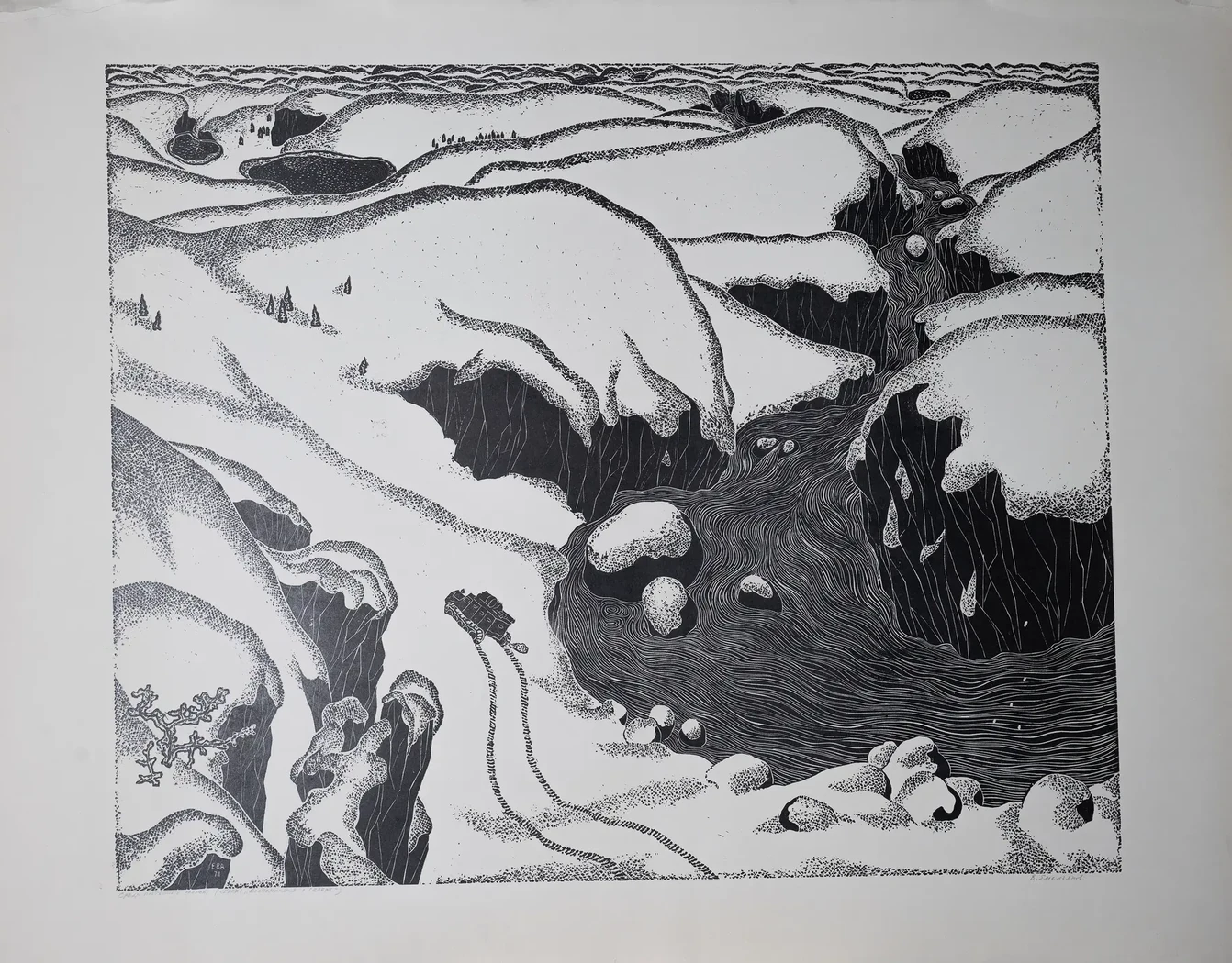 «Среди пустынных холмов», 1971 г., Емельянов Владимир Александрович, художник, купить картину.