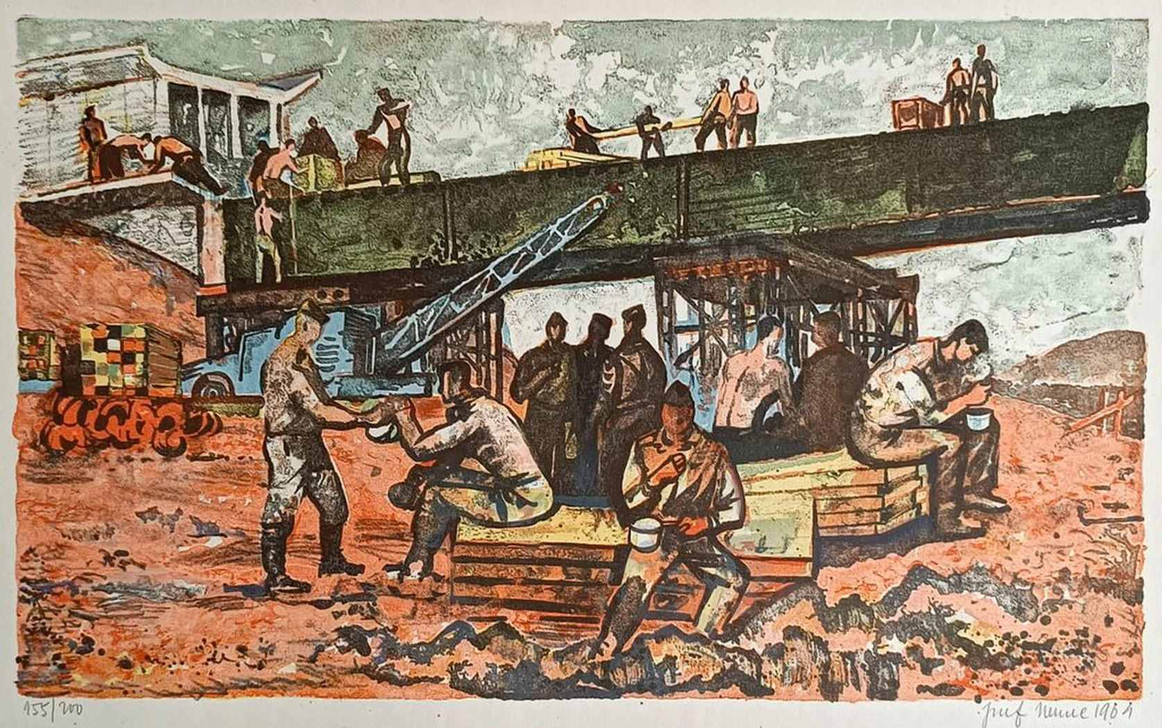 «Солдаты строят мост» Josef Nemec