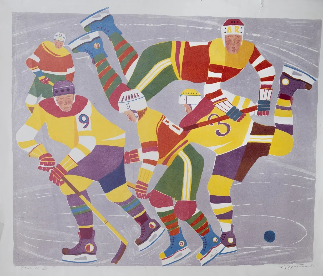 «Хоккей III», 1983 г., Кукушкин Олег Геннадьевич, художник, купить картину.