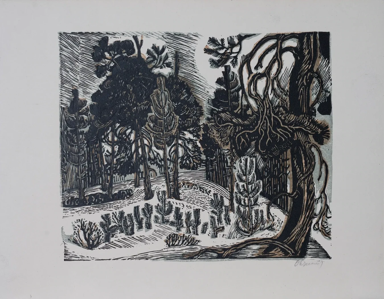«Зимний лес», 1990 г., Овсянников Александр Леонидович, художник, купить картину.