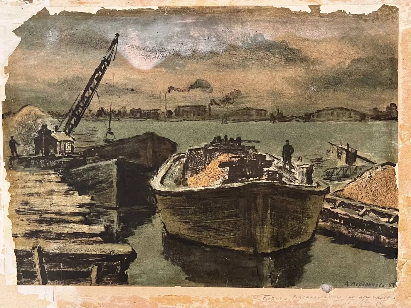 «Причал», Мордвинова Алевтина Евгеньевна, художник, купить картину, купить, работы, аукцион, графика, галерея ОПХ, Bidspirit, бидспирит, магазин, выставка