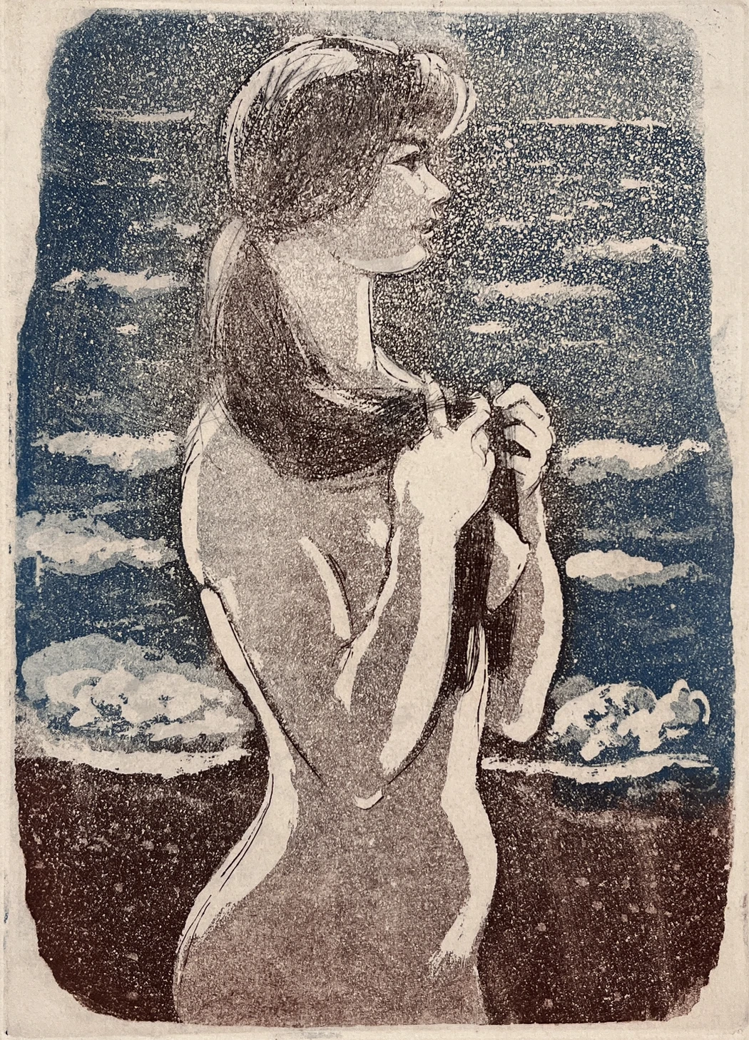 «У моря», Бутрова Мария Николаевна, художник, купить картину, купить, работы, аукцион, графика, галерея ОПХ, Bidspirit, бидспирит, магазин