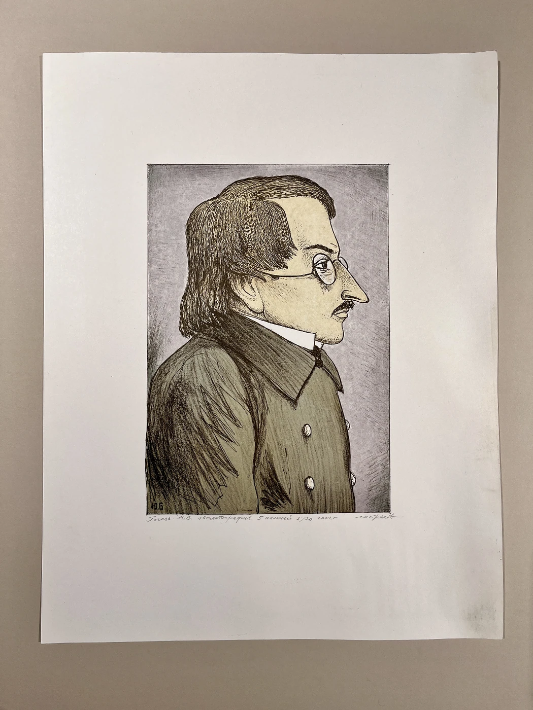 «Гоголь Н.В.», Брехов Юрий Николаевич, художник, купить картину, купить, работы, аукцион, графика, галерея ОПХ, Bidspirit, бидспирит, магазин