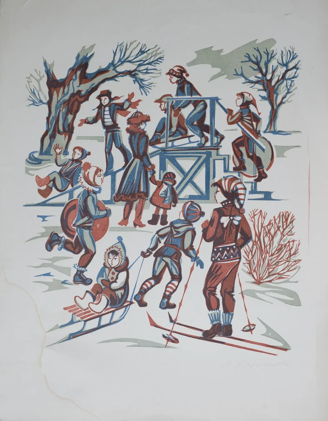 «Зимние забавы», 1981 г., Корнилова Наталья Игоревна, художник, купить картину.