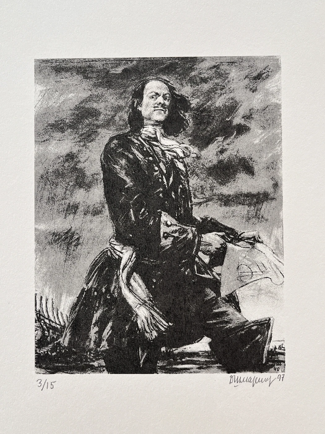 «Петр 1», Шмаринов Дементий Алексеевич, художник, купить картину, купить, работы, аукцион, графика, галерея ОПХ, Bidspirit, бидспирит, магазин