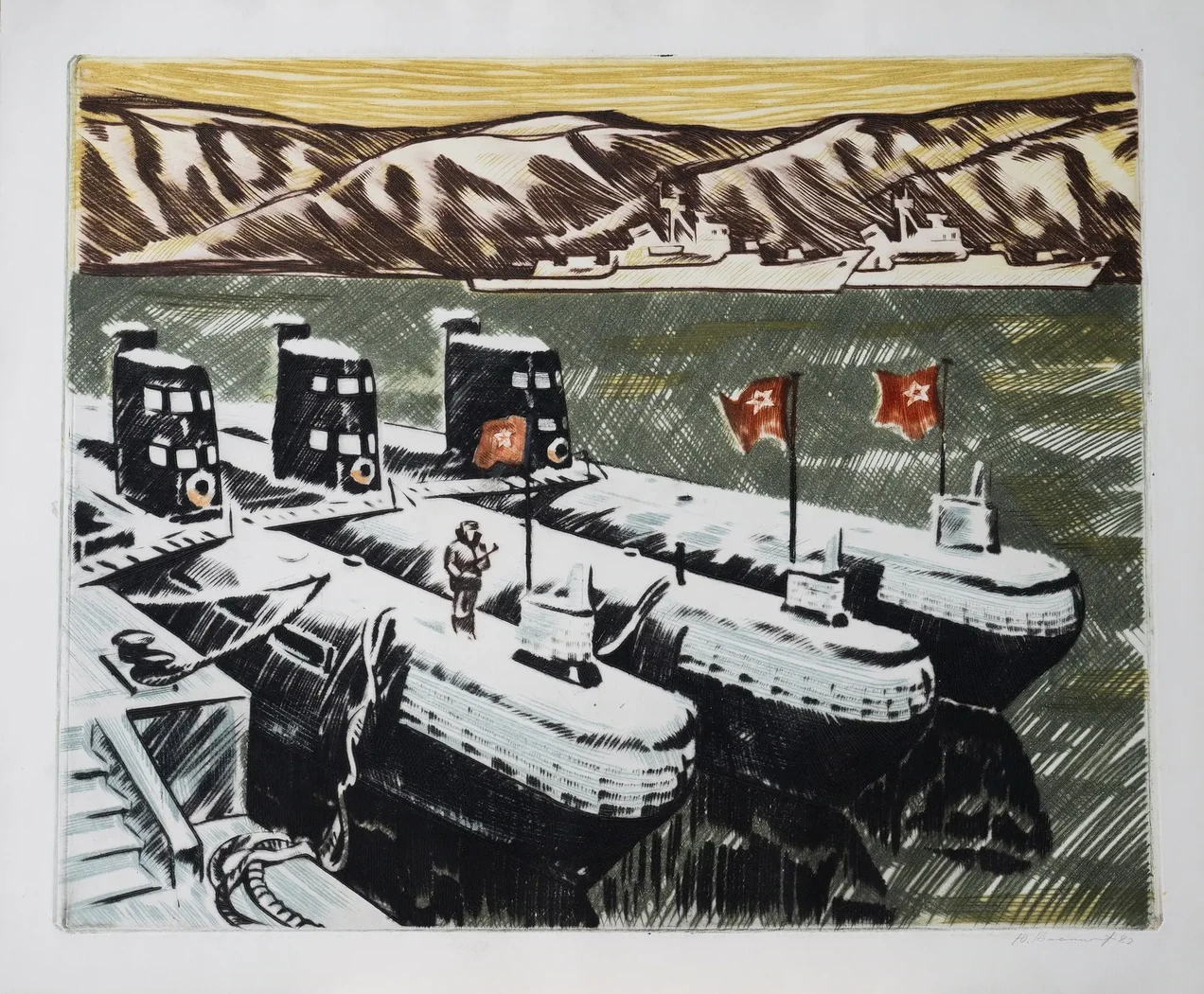 «Подводники Севера», Васильев Юрий Анатольевич, художник, купить картину, 1984 г.